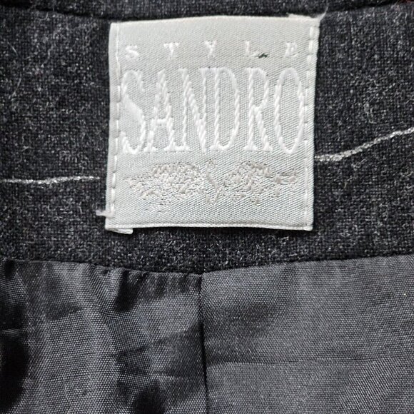 Sandro Blazer Women 38/M Gray Lined France Buttons LS Office Capsule VTG Classic - Picture 3 of 16